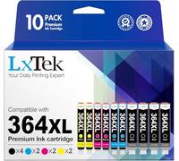 LxTek 364XL Compatible Ink Cartridge Replacement for HP 364XL for Photosmart Officejet 4610 4620 Deskjet 3070A (4 Black 2 Cyan 2 Magenta 2 Yellow,10-pack),Packaging may vary