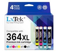 LxTek 364XL Ink Cartridges Multipack Compatible for HP 364 Ink for HP Photosmart 5520 5510 5522 5524 6510 6520 6515 7510 7520 b110a Officejet 4620 4622 Deskjet 3070A 3520, Black Cyan Magenta Yellow