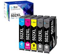 LxTek 502XL Compatible Ink Cartridge Replacement for Epson 502 XL Ink Cartridges for Epson Expression Home XP-5105 XP5100 Workforce WF-2860 WF-2860DWF WF-2865DWF (black cyan magenta yellow,5-Pack)