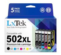LxTek 502XL Ink Cartridge Compatible for Epson 502 XL Ink Cartridge, 5-Pack