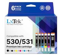 LxTek 530 531 XXL Ink Replacement for Canon PGI-530 CLI-531 Ink Cartridges