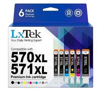 LxTek 570XL 571XL Ink Replacement for Canon PGI-570 CLI-571 Ink Cartridges | Compatible for Canon 570XL 571XL cartridges, Canon TS5050, MG5750, TS5051, PGI 575XL CLI 576XL Cartridges