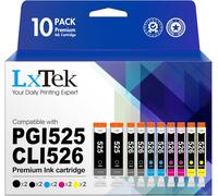 LxTek Compatible Ink Cartridge Replacement for Canon 525 PGI525/CLI526_10P