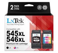 LxTek PG-545XL CL-546XL Ink Cartridges Replacement for Canon 545XL 546XL for PIXMA TR4551 PIXMA MG2550 PIXMA MG2550S PIXMA TS3150 TS3350 TS3351 TS3450 TS3452 TR4650 (Black Colour, 2-Pack