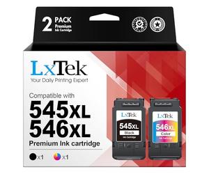 LxTek PG-545XL CL-546XL Ink Cartridges Replacement for Canon 545XL 546XL for PIXMA TR4551 PIXMA MG2550 PIXMA MG2550S PIXMA TS3150 TS3350 TS3351 TS3450 TS3452 TR4650 (Black Colour, 2-Pack