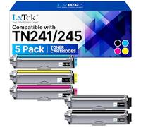 LxTek TN241 TN245 Toner Cartridge Compatible with Brother TN242 TN246 TN-241 TN-245 for Brother MFC-9332CDW MFC-9142CDN DCP-9022CDW DCP-9020CDW DCP-9017CDW HL-3152CW CDW MFC-911 40CDN (5 Pack)
