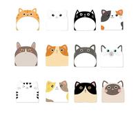 Lxtness 12 Packs Cartoon Animals Sticky Notes, 360 Sheets Animal Sticky Notes Set, Cute Message Note, Refrigerator Sticky Notes,Office Memo(12 Styles)