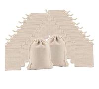 Lxtness 20 Pcs Hessian Bags, 8 X 10 CM Burlap Bags Cotton Drawstring Bag Hessian Fabric Small Drawstring Bag Gift Bag for Jewelry Wedding Christmas Party and DIY Craft