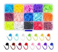 Lxtness 300PCS Stitch Markers Crochet Knitting with Compartment Box Stitch Needle Clip 15 Colors for Handwork Knitting Craft (Box Package)