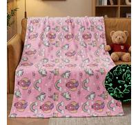 LXTOPN Children's Glow in the Dark Unicorn Blanket, Pink for Girls