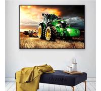 LXTOPN Modern Tractor Canvas Art Print, Agriculture Harvest Landscape, Unframed, 30 x 45 cm, Bedroom, Living Room