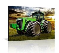 LXTOPN Tractor Pictures with Frame - Canvas Picture Agriculture Tractor - Modern HD Print Tractor Poster for Living Room Decor Wall Pictures (Farm House, Green-A03, 30 x 40 cm)
