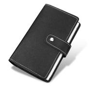 LXUEJIE 1 Pcs Credit Card Holder, Business Cards Organizer, Leather Tag Holder, Leather Business Cards Organizer with 96 Card Slots for Managing Your Different Badges to Prevent Loss or Damage, Black