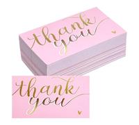 LXUEJIE 100 Pcs Thank You Cards, Pink Thank You Cards 3.5 x 2 inch