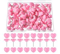 LXUEJIE 100Pcs Cute Thumb Tacks Pink Push Pins, 0.47 Inch Heart Push Pins