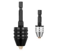 LXUEJIE 2 Pcs Keyless Drill Chuck Adapter, 1/4 Inch Drill Chuck for Impact Driver Hex Shank Keyless Drills Chucks Fast Change Converter Extension Adapter in 0.3-6.5mm,0.3-3.6mm for Tool Attachment