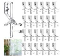 LXUEJIE 24 Pcs Valance Clips for Blinds, 1.83 Inches Plastic Valances Clips, Hidden Channel Valance Clip, Mini Blind Retainer Holder Replacement Clamp for Window Blinds Fits Wooden Valances