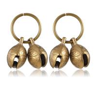 LXUEJIE 2Pcs Bell for Dog Collar, Extra Loud Dog Collar Bells Vintage Brass Copper Bells for Pet Tracking Pet Anti-Lost ID Pendant Anti Theft Bell for Little Dogs & Cats