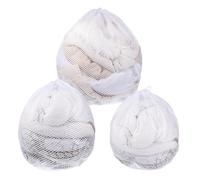 LXUEJIE 3 Pcs Mesh Laundry Bags with Drawstring, 3 Size Washing Machine Mesh Wash Bags White Drawstring Garment Meshes Bag Meshes Laundry Washes Bag for Home Hotel Dorm Travel Use