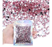 LXUEJIE 3000 Pieces 4 mm Resin Rhinestones, Shiny Rhinestone Flat Bottom Drill Sequins Embellishments Crystal Bling Diamonds for Shoes, Clothing, Cups, Bottles, Makeup, and DIY Nail Art Deco(Pink)