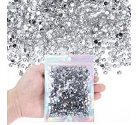 LXUEJIE 3000 Pieces 4 mm Resin Rhinestones, Shiny Rhinestone Flat Bottom Drill Sequins Embellishments Crystal Bling Diamonds for Shoes, Clothing, Cups, Bottles, Makeup, and DIY Nail Art Deco(White)