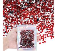 LXUEJIE 3000 Pieces 4 mm Resin Rhinestones, Shiny Rhinestone Flat Bottom Drill Sequins Embellishments Crystal Bling Diamonds for Shoes, Clothing, Cups, Bottles, Makeup, and DIY Nail Art Deco(Red)