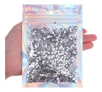 LXUEJIE 3000Pcs 3mm Bling Resin Rhinestones, Glitter Sequins Embellishments Gemstones Hotfix Flatback Crystal Bling Diamonds for Nails, Clothing, Cups, Bottles, DIY Makeup Craft Decoration(Silver)
