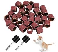 LXUEJIE 42 Pack Nail Grinder Replacement Kit, Nail Grinders for Dogs Replacement Kit, Pet Nails Grinder with Sanding Drum Bands, Dog Claw Grooming Trimmer Supplies Care, Pet Smoother Claw Care