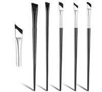 LXUEJIE 5 PCS Eyeliner Brushes Set, Black Fine Angled Eyebrow Concealer Brushes Ultra Thin Slanted Flat Angle Eye Makeup Brush Professional Beauty Cosmetic Tool for Precision Makeup Application