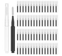 LXUEJIE 60 Pcs Micro Eyebrow Brush, Eyebrow Spoolie Brow Lamination Brush with Cap Portable Mini Spoolies for Eyebrows Eyelash Brushes Lash Lift Tool for Eyebrows and Eyelashes Extensions