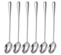 LXUEJIE 6Pcs Latte Spoons Long Handle Coffee Spoons Teaspoons, Stainless Steel 7.8Inches Stirring Spoon for Latte Coffee Espresso Iced Tea Milk Shake Ice Cream Sundaes Cool Drinking