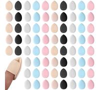 LXUEJIE 75PCS Finger Powder Puff, Mini Makeup Puff, Reusable Drop-Shaped Makeup Sponges Soft Setting Powder Puffs for Face Powder Foundation Concealer