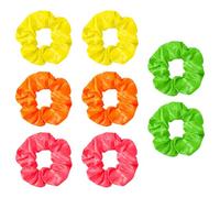 LXUEJIE 8 Pcs Neon Scrunchies for Hair, 80s Neon Hair Ties Ponytail Holder Elastic Neons Hair Accessories 90s for Women Party Outfits Workout Costumes