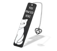 LXUEJIE Cute Cat Bookmark, Stainless Steel Cat Bookmarks Cats Paw Bookmarks Reading Gift for Lovers Cats(Black)