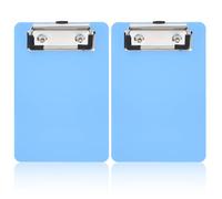 LXUEJIE Mini Clipboards 4" x 6", 2 PCS Black & Blue Plastic Small Clipboards A6 Letter Size Mini Clipboard with Retaining Clips Portable Pocket Clipboard for Home Restaurants Supermarket Offices