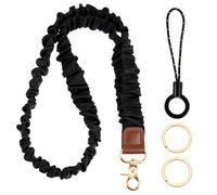 LXUEJIE Scrunchie Lanyard for ID Badges Keys, Scrunchie Teacher Lanyards, Long Neck Stretchy Lanyards Retractable Keychain Holder for Card Keychain Wallet