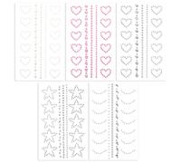 LXUEJIE Self Adhesive Face Makeup Gems, 5 Sheets Face Rhinestones Pearl Stickers Heart Star Moon Shape Jewels Face Rhinestone Stickers for Face, Eye, Makeup, Nail, Body, Hair