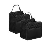 LXUNYI Car Organizer Back Seat, 2 Pack Waterproof Pu Leather Car Seat Storage Bag Large Foldable Universal Hanging Car Seat Back Organizer for Kids & Adults with Cup Holders Car Travel Accessories