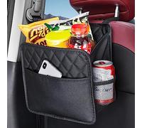 LXUNYI Car Organizer Back Seat, Waterproof Pu Leather Car Seat Storage Bag Foldable Universal Hanging Car Seat Back Organizer for Kids & Adults with Cup Holders Car Travel Accessories