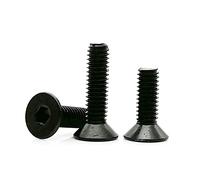 LXURY 50pcs Length:3-80mm M2 M2.5 Black 304 Stainless Steel Hexagon Hex Socket Flat Countersunk Head Bolt Screw (Color : 80mm, Size : 50pcs M2)