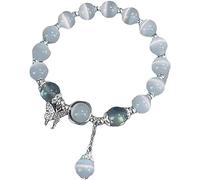 LXURY Bring Positive Energy Butterfly Cat's Eye Chrysoberyl Bracelet, Crystal Butterfly Charm Beaded Bracelet,Bracelet for Girls Women (Style A)