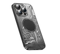 LXURY Magnetic Housing Suitable for iPhone 15 Pro Max/15 Pro/15 Plus/15 Plus/15, Ultra-thin PC Anti-Vibration Cover, Supports Wireless Charging Heat Dissipation Housing, Black, 15 Pro Max
