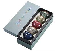 Lxuwbd 5pcs Ceramic Kung Fu Tea Set, Japanese Style Tea Cup, Yerba Mate Tea Set, 3.5 oz Capacity, Modern Design, Reusable, Five Colors in a Group, Glossy Finish