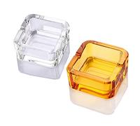 Lxuwbd Ashtray, Crystal Glass Ashtray (Yellow white, small)