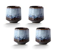 Lxuwbd Ceramic Kung Fu Tea Set, 4 Piece Companion Cup Set for Coffee, Yerba Mate, Espresso (Grey)