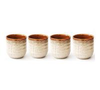 Lxuwbd Japanese Style Ceramic Tea Set, Tea Cup, Coffee Cup, Yerba Mate Set, Ceramic Mate Cup Set of 4 (cream-colored)