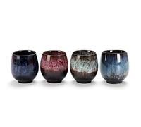 Lxuwbd Jianzhan Ceramic Teacup, Kung Fu Tea Set, Coffee cup，Yerba Mate Set Ceramic Mate CupSet of 4 (4 colors)