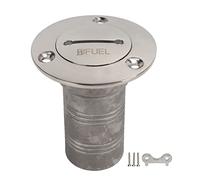 LXWalibrex 316 Stainless Steel Deck Filler, Right Angle 1.5 Inch Boat Fuel Cap with Key, Resistant Marine Deck Fill for Yacht Ship Trailer with Letter Mark and Chain (FUEL)