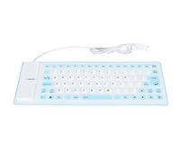 LXWalibrex 85 Keys Silicone Keyboard, USB Wired Silent Soft Flexible Keyboard for PC, Fully Sealed Rollable Portable Keyboard with Mute Keys and - 40°C to 80°C Operating (Blue)