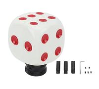 LXWalibrex Dice Shape Shift Head Resin Gear Shifting Lever Knob, Universal Transmission Shift Lever Knob with Multiple Adapters, Dice Shifter Lever Knob for Most Manual Cars (White Red)